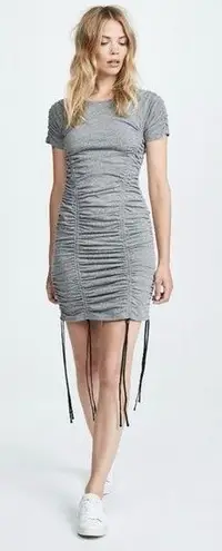 Cinq à Sept cinq a sept Estella ruched gray bodycon tie mini dress