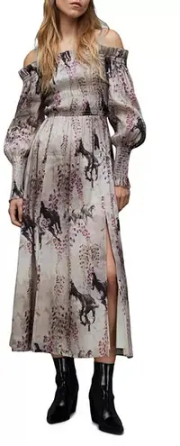 ALLSAINTS Lary Dionne Linen Silk Printed Dress | Size 10 | NWOT