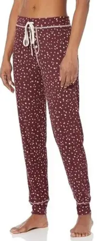 P.J. Salvage My Friend Spot Lounge Pajama Jogger Pants Women XS Burgundy NWT