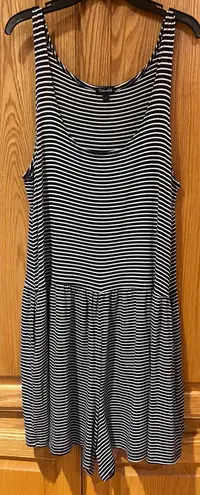 Splendid  Soft Sweet Stripe Romper Swim Cover Up Navy Blue & White Size Large‎ - Image 1