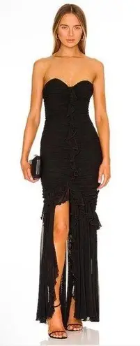 Majorelle NEW NWT Giules Strapless Ruched Maxi Gown In Black