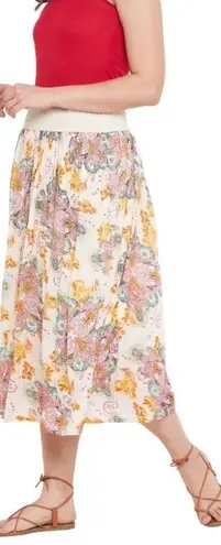 Floral Paisley Boho Ankle Length Crepe Overlay Hippie Boho Skirt by Gypsy Blu Size M