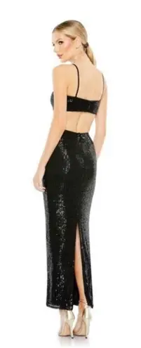 Mac Duggal NWT NEW Cutout Waist Sequin Dress Black Maxi Cocktail Size 2