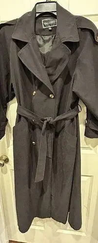 Gallery Vintage  Black Double-breasted Trenchcoat With Belt Size 12 Hong Kong