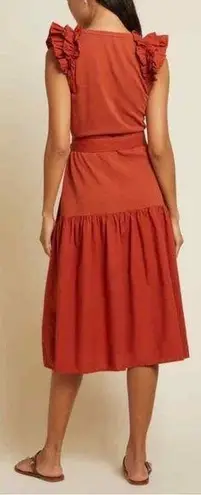 Nation Ltd NEW EVERLEIGH FRILLY DRESS IN CAYENNE SMALL