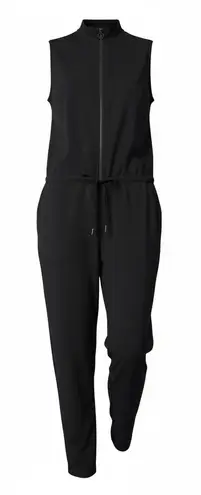 Wildfang Black Sleeveless Utility Jumpsuit XS One Piece Mock Neck Drawstring