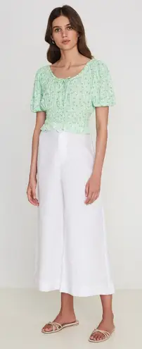 Faithfull the Brand NWT Anne Laure Smocked Puff Sleeve Shirt Top Merci Floral