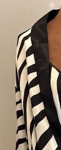 Josie by Natori Zebra Print Silk Kimono Robe Slip Dress Set Womens XS Black