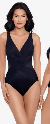 MiracleSuit Crossover With Mesh One Piece Swimsuit Womens SZ 10 Swim Black NWOT - Image 1