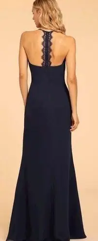 Hayley Paige Occasions Hayley Paige Sleeveless Sweetheart Neckline Lace Racerback Dress Navy Blue 12