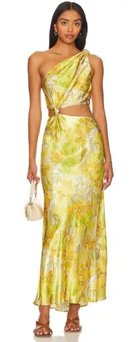 Bec & Bridge Harper One Shoulder Cut Out Maxi Dress In Citrus Floral