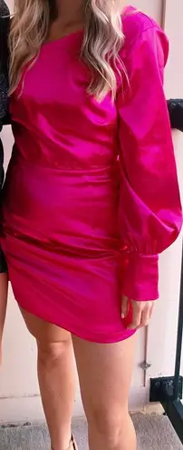 Showpo Pink One Shoulder Dress 
