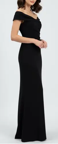 Eliza J Black Off Shoulder Ruched Mermaid Formal Gown Size 0