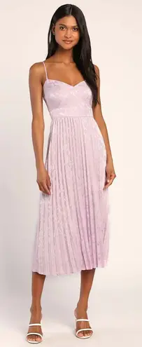 Lulu's Lavender Pleated Midi Dress XL Purple
