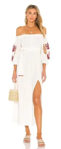 Sundress Poly Dress in Tulum White & Mix Red Embroideries Size L