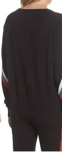 Ragdoll Rainbow Stripe Sweater in Black Multi