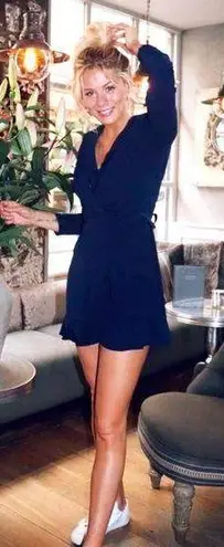 Timing  navy Ripped rayon romper L - Image 1