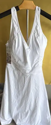 Halara V Neck White Tennis Dress With Detachable Shorts Size Small NEW