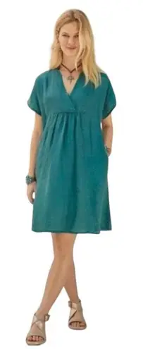 Sundance 100% Linen Dusk to Dawn Teal Dress Small