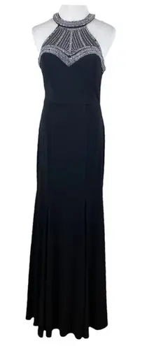 Say Yes To The Prom Dress Gown 5 Black Halter Rhinestone Embellished Gown Long Size undefined