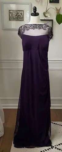 XScape  Embellished-Neck Formal Gown Dress Plum Purple $250 20W