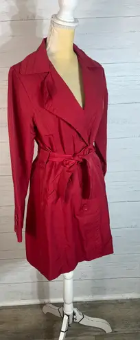 Ambition womens red trench coat lightweight size M