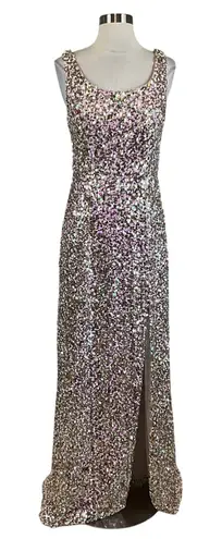 Alex Evenings Sequined Column Evening Gown Size 4 Pink and Gold Formal Dress