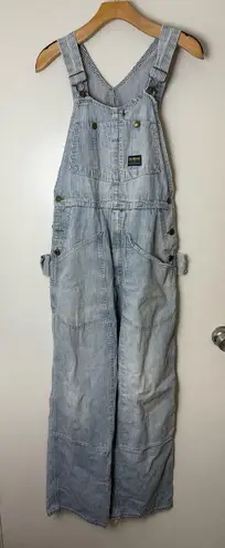 Oshkosh vintage railroad stripe union made slightly destroyed overalls S Blue