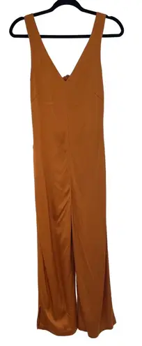 EDUN Women's Burnt Orange Rust Satin V