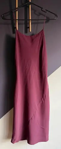 Wilfred Aritzia Maroon Bias-Cut Slip Midi Dress, Size 2, EUC