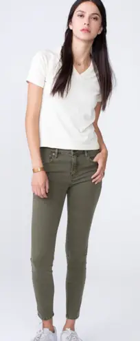 Unpublished Anthropologie Green Midrise Denim Straight Leg Jeans Cuffed Hem 28