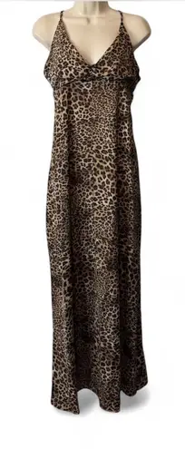 Leopard Print Maxi Dress Brown