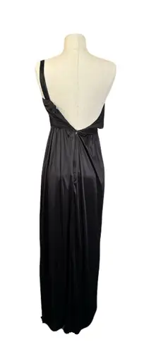 Charlotte Russe One Shoulder Long Formal Silk Gown Prom Homecoming Dress Black Size 0