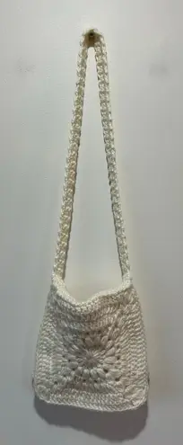 Crochet bag handmade white purse long strap crossbody boho