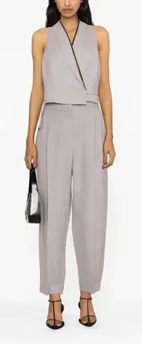 Brunello Cucinelli cropped silk-linen gilet jacket and matching pants | size 2