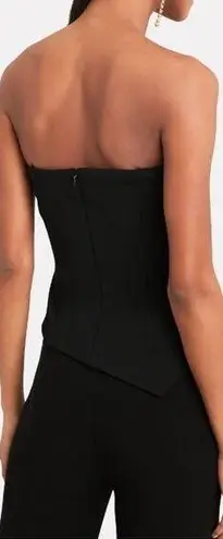 NWOT $600 Cushnie Strapless Asymmetrical Crepe Corset Top Black Women's Size 0