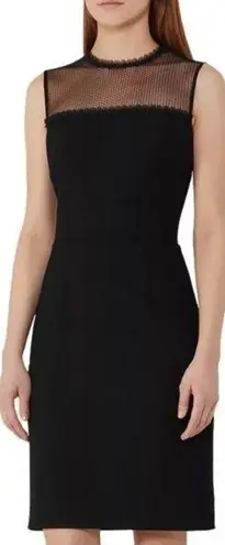 Reiss | Black Sheer Panel Sleeveless Dress Size 0