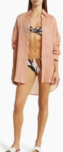 Vitamin A Playa Linen Boyfriend Shirt in Desert EcoLinen