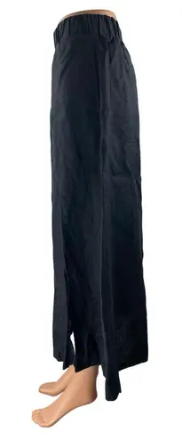 Quince 100% Linen Black Elastic Waist Midi Maxi Straight A