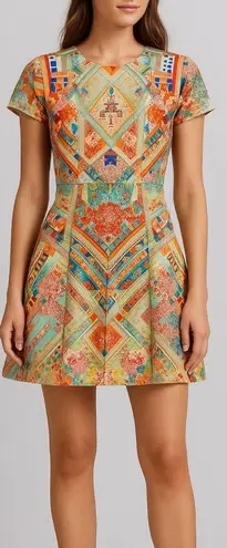 Alexis Multicolor Geometric Print Mini Dress Small kaleidoscope