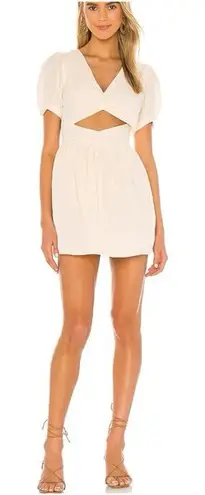 Majorelle Powell Cut Out Mini Dress Short Sleeve in Linen Pink Sand Women’s S