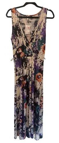 Loveappella Floral Print Maxi Dress Sleeveless V-Neck Casual Summer Dress PM