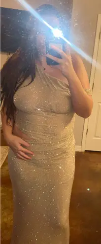 Meshki Kenny Diamanté One Shoulder Dress