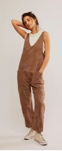 Free People We The Free High Roller Overalls Womens Medium Brown Relaxed Utility Jumpsuit - Image 1