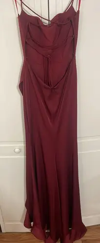 La Femme Burgundy Prom Dress