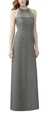 Dessy Collection Vivian Diamond Evening Gown 16 Gray