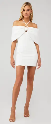 Elliatt Arctic White Off-Shoulder Mini Dress Medium
