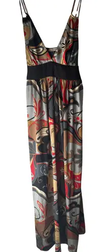 Forever Y2k Size Medium Retro Black Red Satin Going Out Maxi Dress