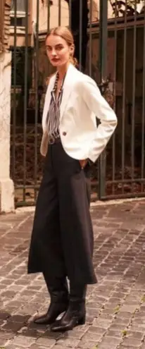 Boden Fluid Wide Leg Culotte Relaxed 14 Long Black