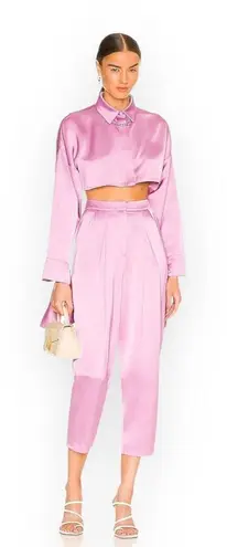 SELMACILEK Pleated High Rise Pant in Lilac Purple Size XS